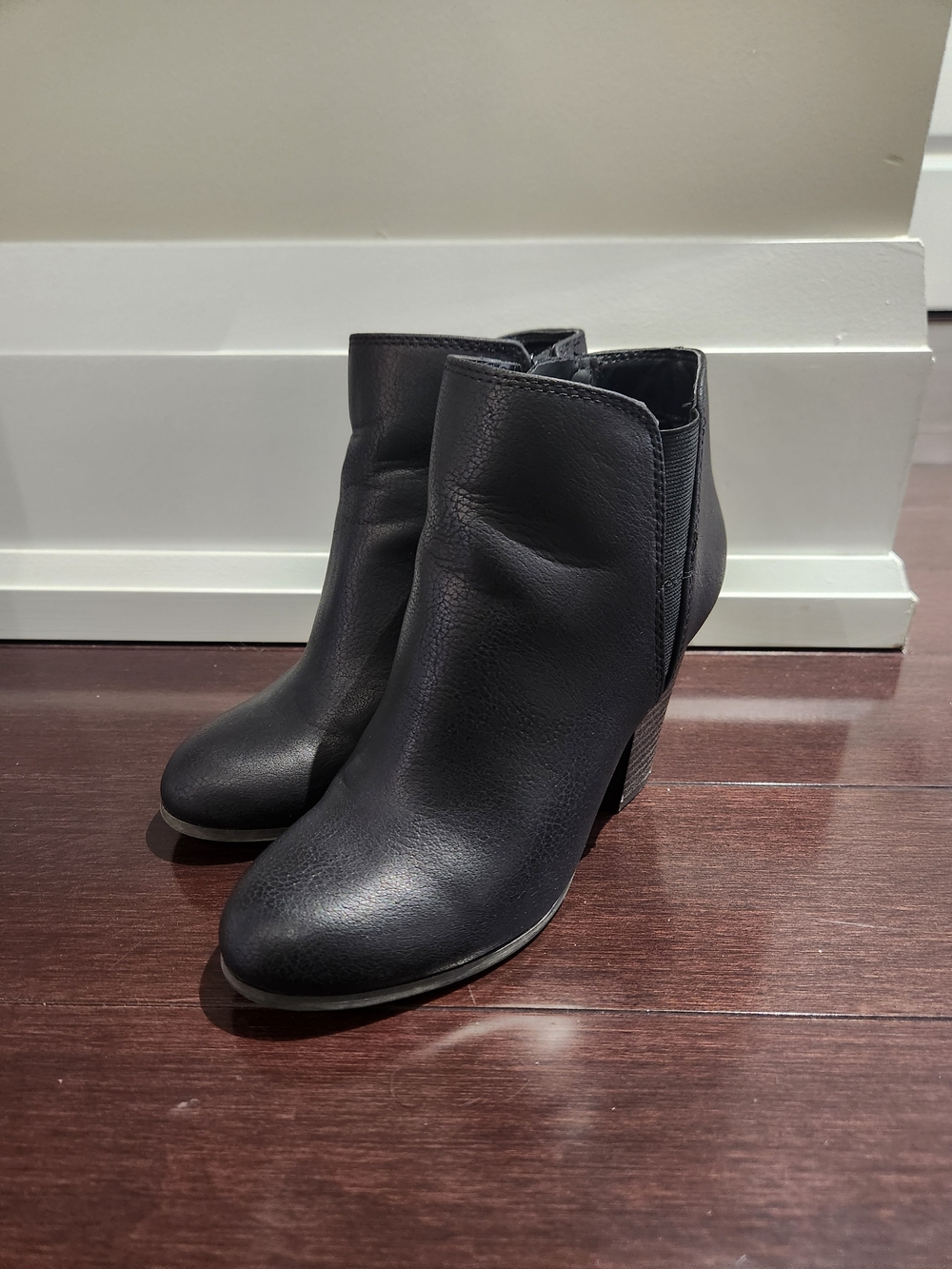 Women's Black Ankle Booties - Sleek Side-Elastic Design
